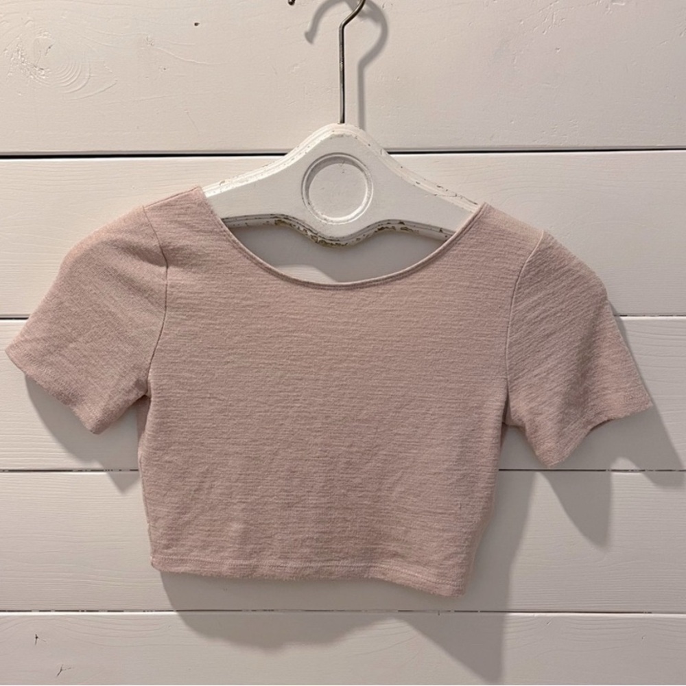 Pink Ribbed Crop Top – Wilfred free  (XS)